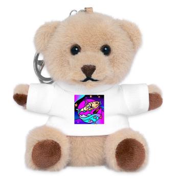 Betrunkener Vaperwave-/Retrowave-Fisch. - Teddy Schlüsselanhänger - Weiß - Vorne