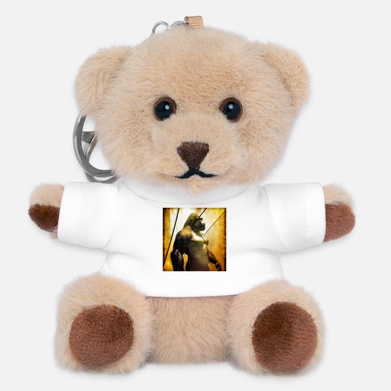 Gorilla 03 - K - Teddy Keyring - white