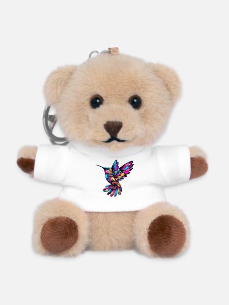 Hummingbird - Teddy Keyring - white