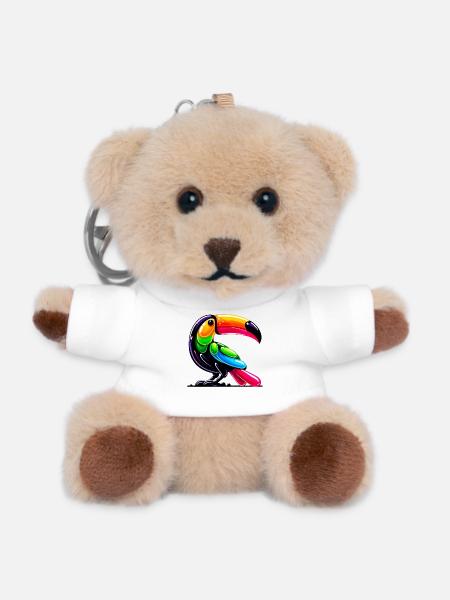 Toucan - Teddy Keyring - white