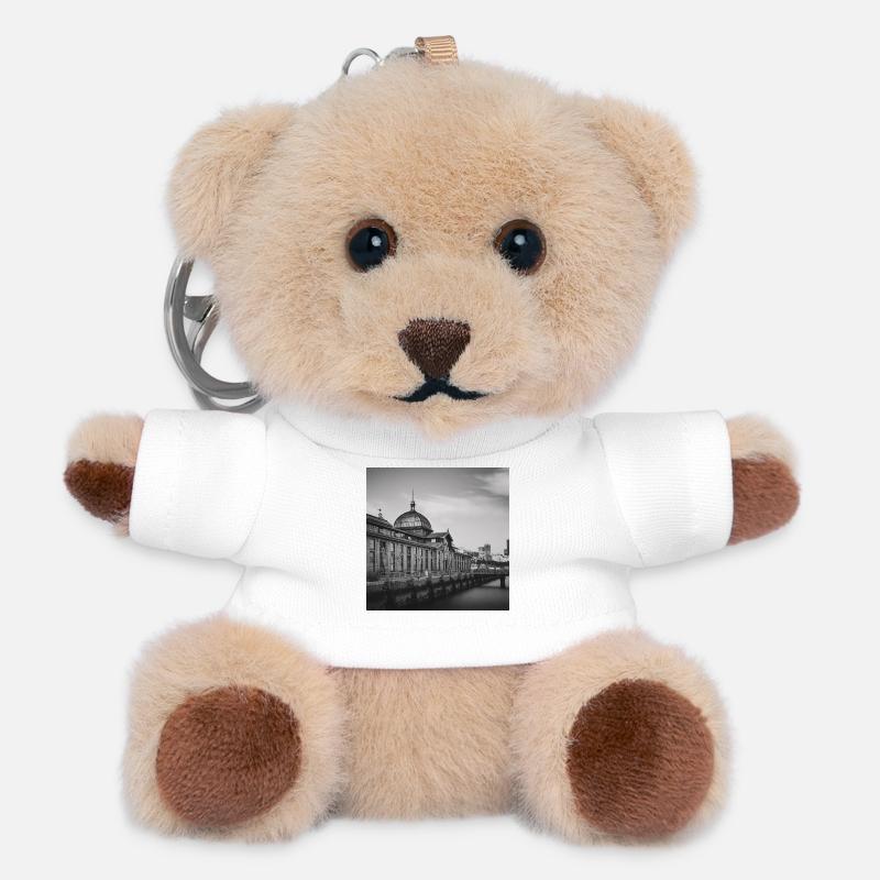 Fish Auction Hall Fish Market Hamburg Elbe Poster - Teddy Keyring - white