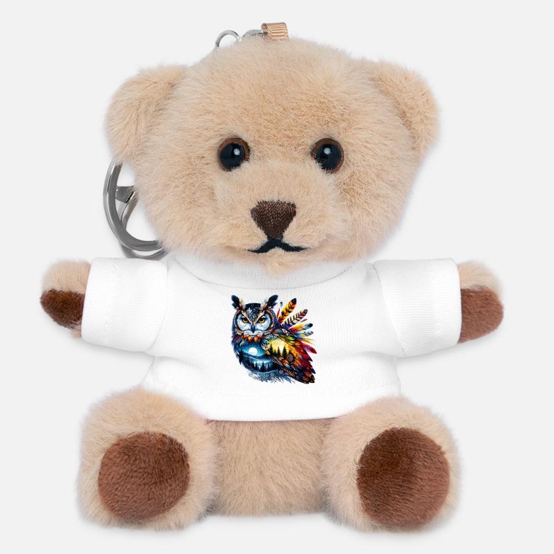 Eule - Teddy Schlüsselanhänger - Weiß
