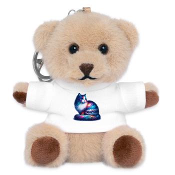 Chat - Porte-clés ourson - blanc - Devant