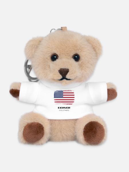 Denver, Colorado, États-Unis - Porte-clés ourson - blanc