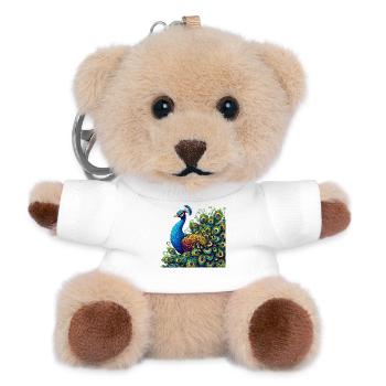 Pfau - Teddy Schlüsselanhänger - Weiß - Vorne