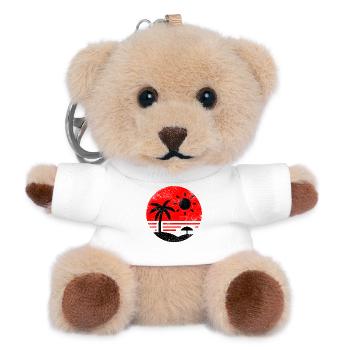 Vintage Beach Red Black - Teddy Keyring - white - Front