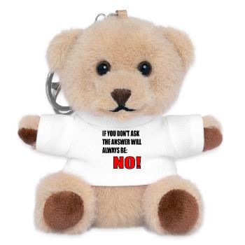 COURAGE QUOTE - ANSWER NO - Teddy Keyring - white - Front
