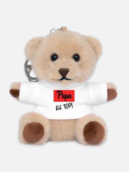 BONNE FÊTE PAPA. PAPA. FÊTE DES PÈRES. PÈRE - Porte-clés ourson - blanc