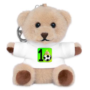 10 ans - 10e anniversaire Joueur de football Enfants - Porte-clés ourson - blanc - Devant