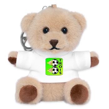 Trois Football - 3ème anniversaire Enfants - Porte-clés ourson - blanc - Devant