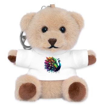 Peacock - Teddy Keyring - white - Front