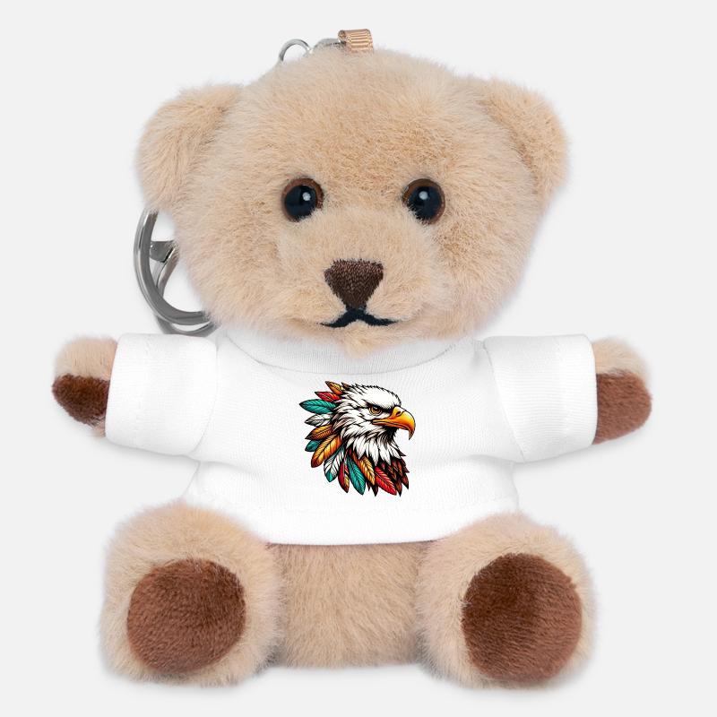 American Indian Eagle American Red Skin - Teddy Keyring - white