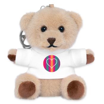 HERZ. VIELEN DANK. GELIEBTE. MEISTER. DANKE HERRIN. - Teddy Schlüsselanhänger - Weiß - Vorne