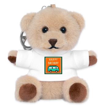 HAPPY BIRTHDAY. HAPPY BIRTHDAY. ANNIVERSARY. - Teddy Keyring - white - Front