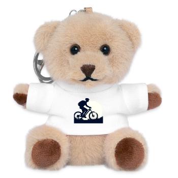 Eco Bike bei Nacht Silhouette - Teddy Schlüsselanhänger - Weiß - Vorne