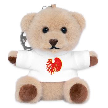 Herzblatt Rotgelb Catalpa - Teddy Schlüsselanhänger - Weiß - Vorne