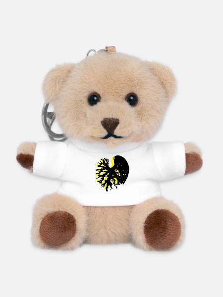Herzblatt Schwarz gelb Catalpa - Teddy Schlüsselanhänger - Weiß