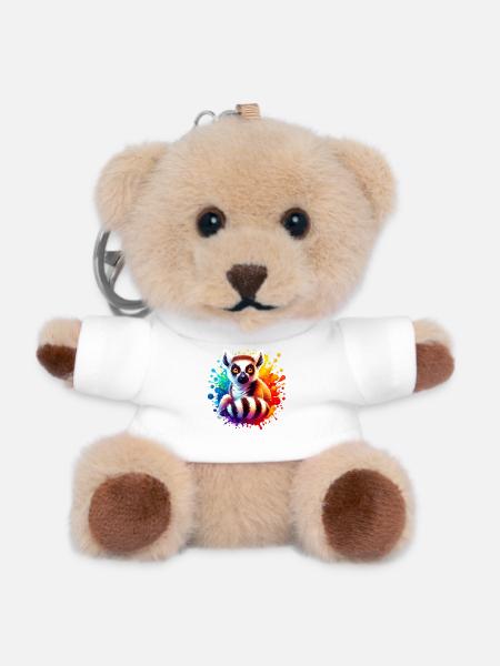 Lémurien - Porte-clés ourson - blanc