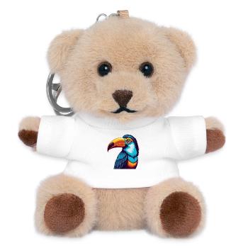 Toucan Colorful Kawaii Cartoon Character Clipart - Teddy Keyring - white - Front