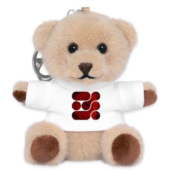 OCHOOO - Rote Rose - Teddy Schlüsselanhänger - Weiß - Vorne