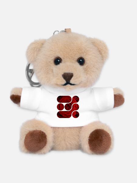 OCHOOO - Red Rose - Teddy Keyring - white