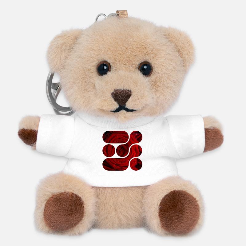 OCHOOO - Red Rose - Teddy Keyring - white
