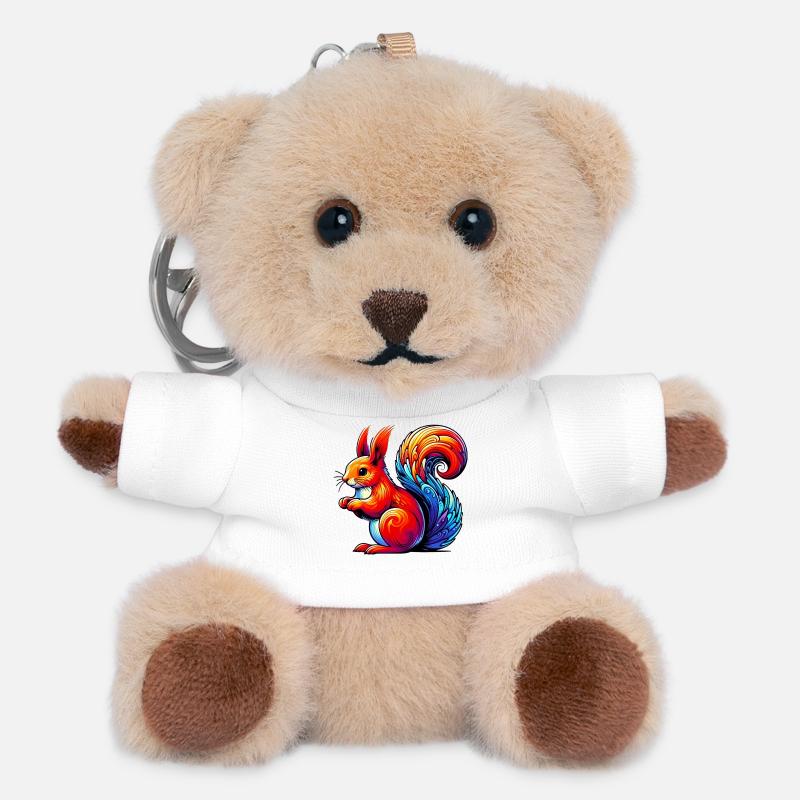 Eichhörnchen - Teddy Schlüsselanhänger - Weiß