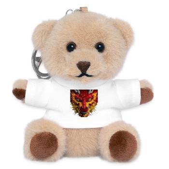 Sparkling Dragon Gaze - Teddy Keyring - white - Front