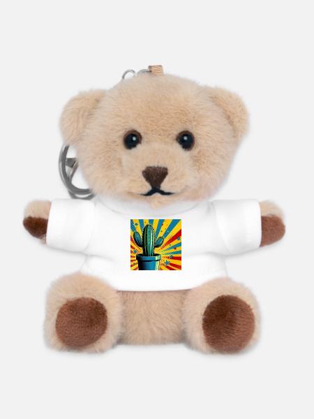 Cactus 1 - Teddy Keyring - white
