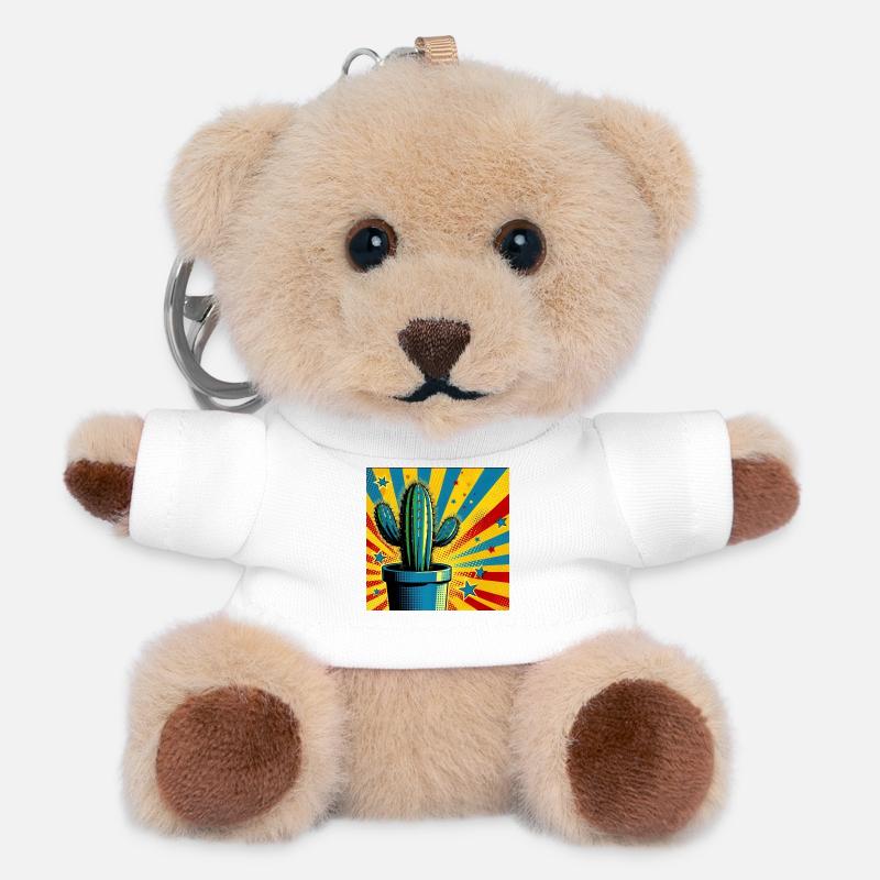 Cactus 1 - Teddy Keyring - white