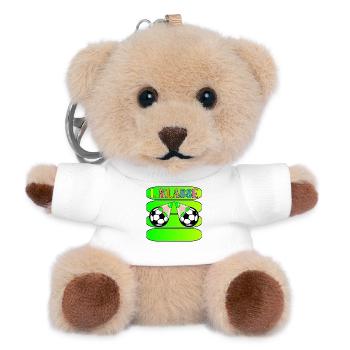 1. Klasse Schulanfang Fußball - Teddy Schlüsselanhänger - Weiß - Vorne