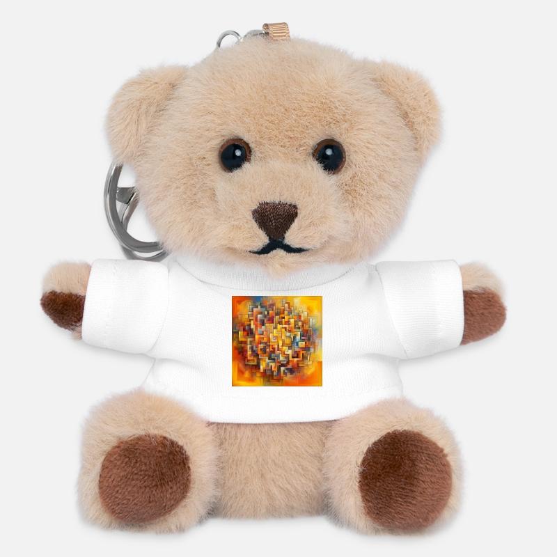 Quadrate 2 - Teddy Schlüsselanhänger - Weiß
