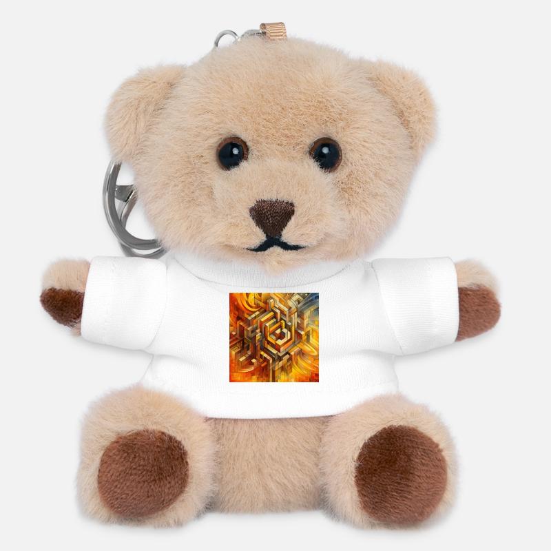 Squares 4 - Teddy Keyring - white