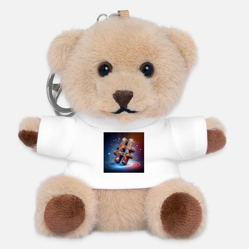 Symbol 4 - Teddy Keyring - white