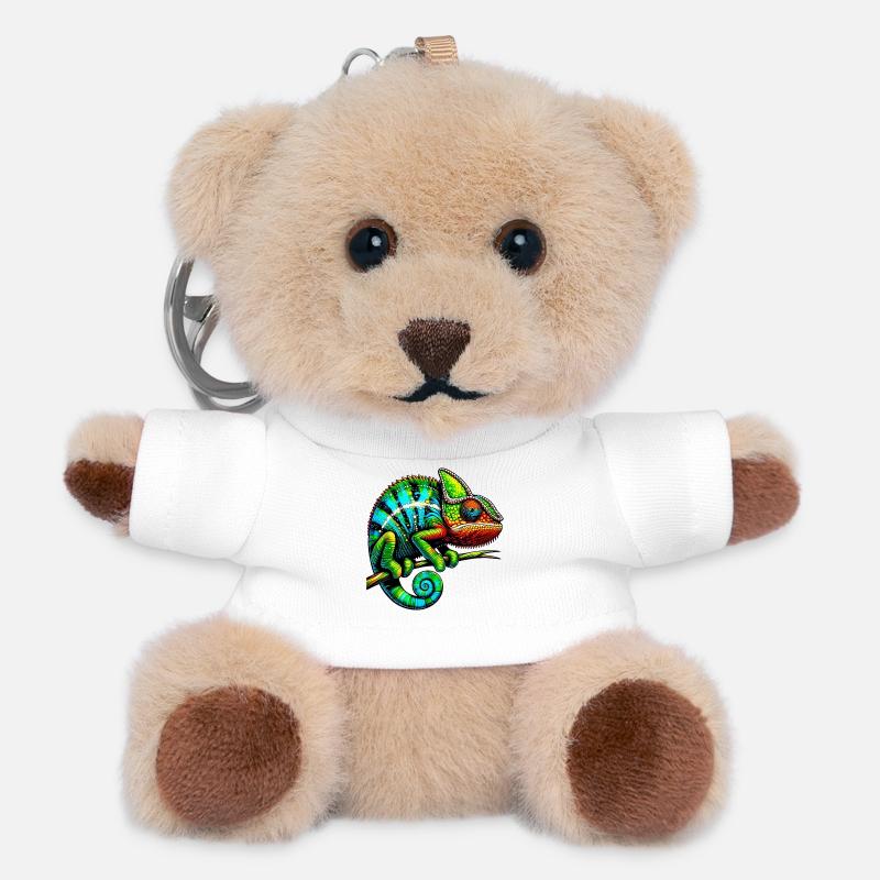 Chamäleon - Teddy Schlüsselanhänger - Weiß