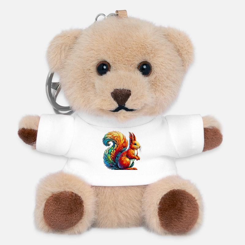 Eichhörnchen - Teddy Schlüsselanhänger - Weiß