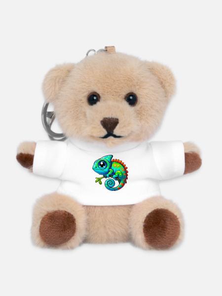 Chamäleon - Teddy Schlüsselanhänger - Weiß