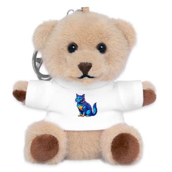 Australian Mist Cat Rasse Cartoon Kawaii Tier Pe - Teddy Schlüsselanhänger - Weiß - Vorne