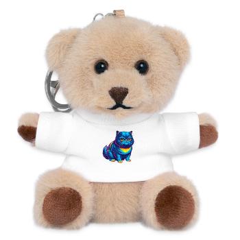 Exotische Kurzhaarkatze Rasse Cartoon Kawaii Tier P - Teddy Schlüsselanhänger - Weiß - Vorne
