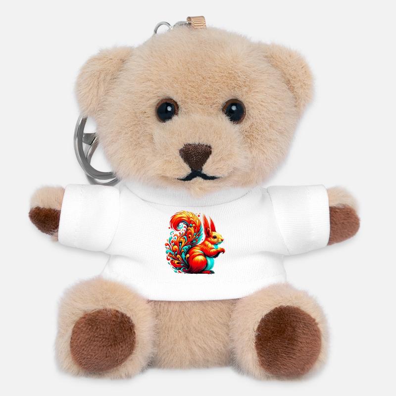 Eichhörnchen - Teddy Schlüsselanhänger - Weiß
