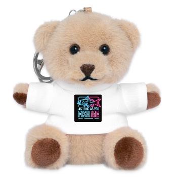 Solange du mich fischst Barsch Design - Teddy Schlüsselanhänger - Weiß - Vorne
