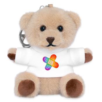 RAINBOW PATCH - Teddy Keyring - white - Front