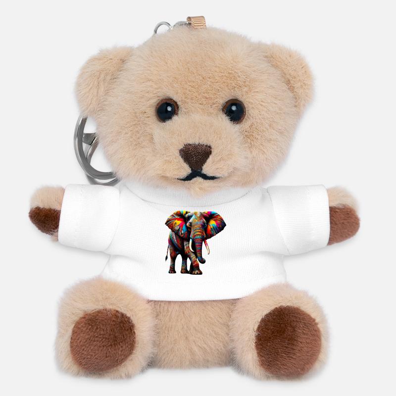 Elefant - Teddy Schlüsselanhänger - Weiß