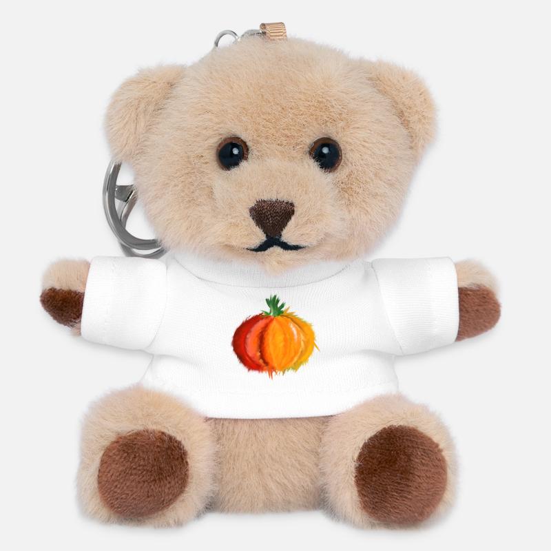 pumpkin - Teddy Keyring - white