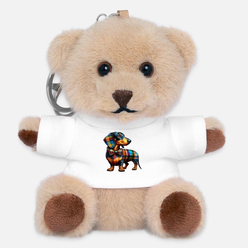 Dachshund - Teddy Schlüsselanhänger - Weiß