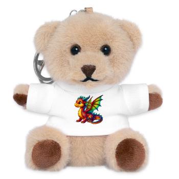 Drache - Teddy Schlüsselanhänger - Weiß - Vorne