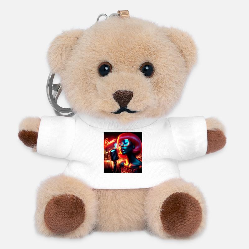 Modern portrait with neon and nighttime atmosphere - Teddy Keyring - white