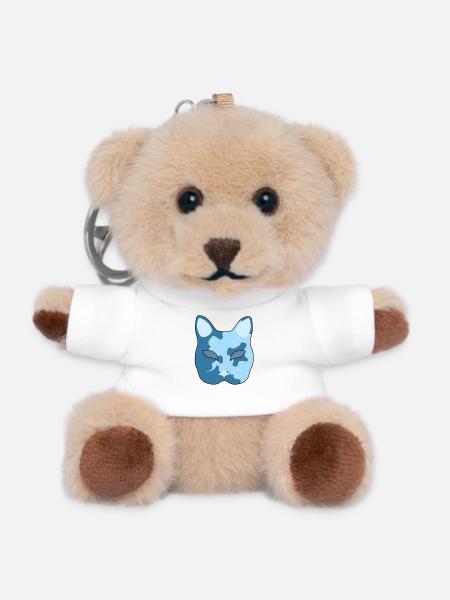 Clouds Neko Mask - Teddy Keyring - white