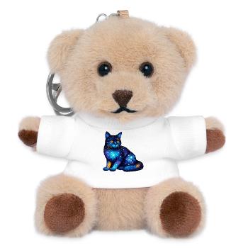 Cat - Teddy Keyring - white - Front