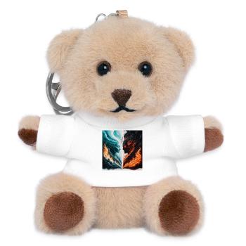 Dual Fire and Water Spirit - Teddy Keyring - white - Front